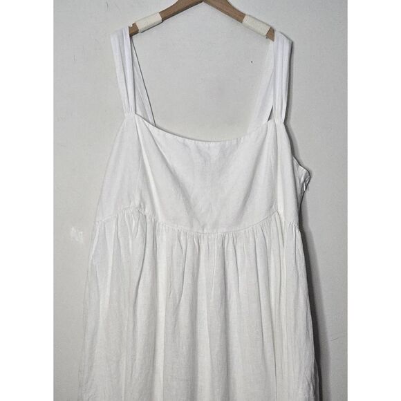 J. Crew Squareneck Midi Dress Size 22 Linen White Bridal NWT - Picture 4 of 7